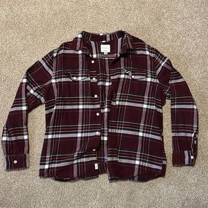 American Eagle Flannel (Dark Red and White, size XL)